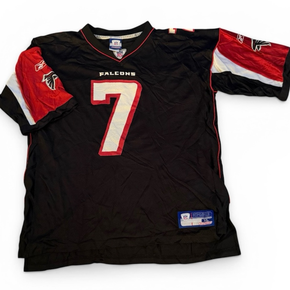 Vintage Reebok Atlanta Falcons #7 “Vick” Black and Red Football Jersey